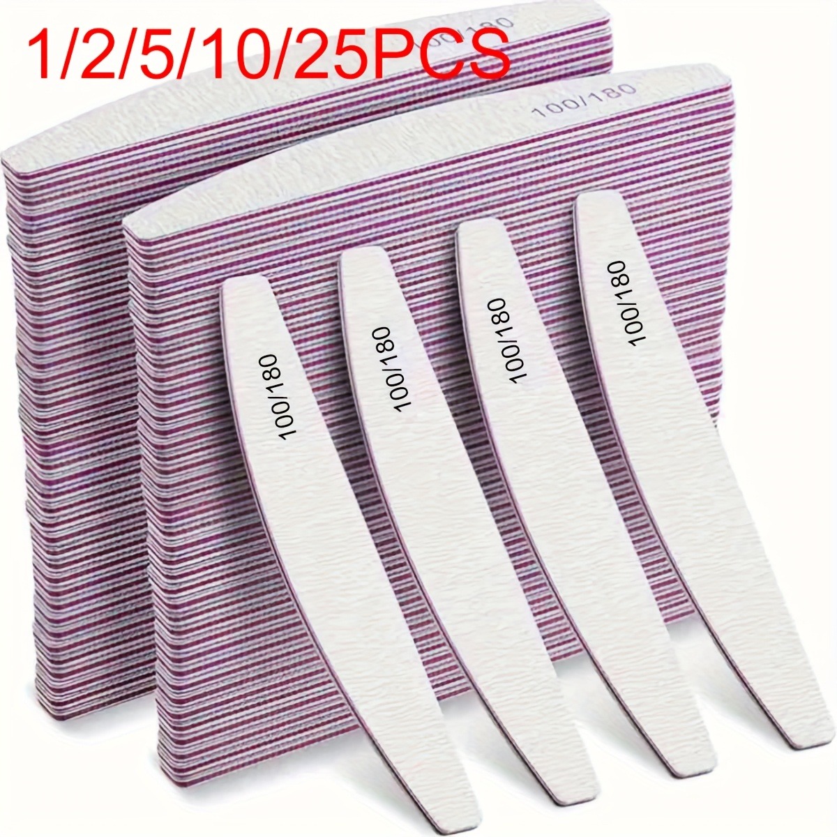 Nail Art Maroon - Half Moon 1/2/5/10/25/50Pcs Professional Nail File