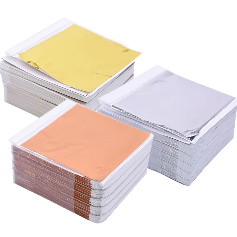 Nail Art Gold - 100Pcs Imitation Gold Sliver Copper Foil