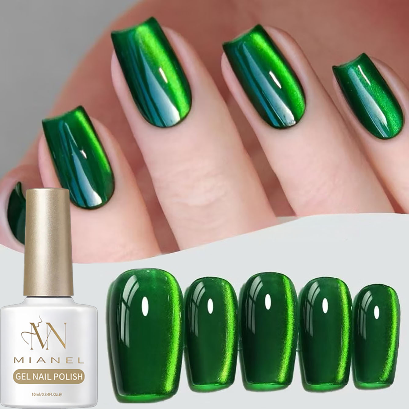 Nail Art Emerald Green - MIANEL 10ML Green Nail Polish Emerald