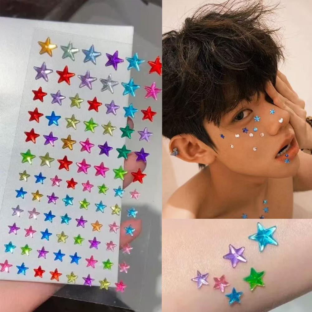 Nail Art Nail Art - Self-Adhesive Face Rhinestones Colorful Crystal Gem