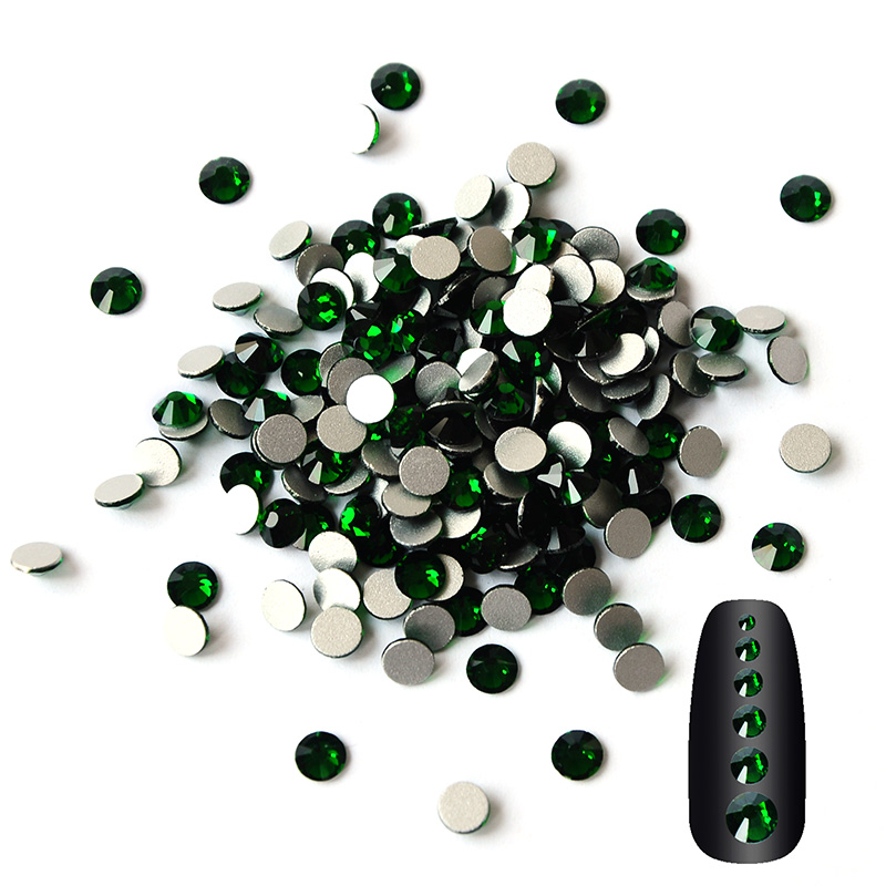 Nail Art Emerald Green - Emerald Green Nail Art Rhinestones 4A