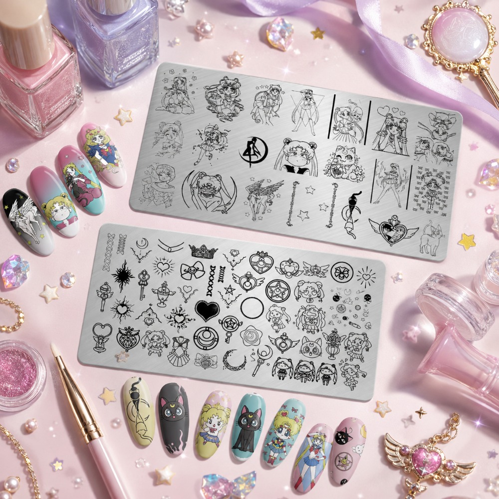 Sailor Moon Anime Nail Stampin - Nail Art Maroon recension och pris