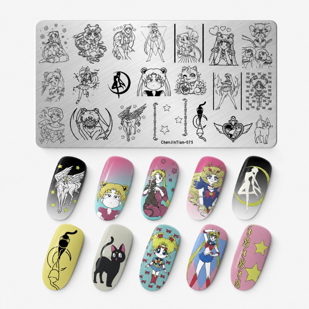 Sailor Moon Anime Nail Stampin - Nail Art Maroon recension och pris