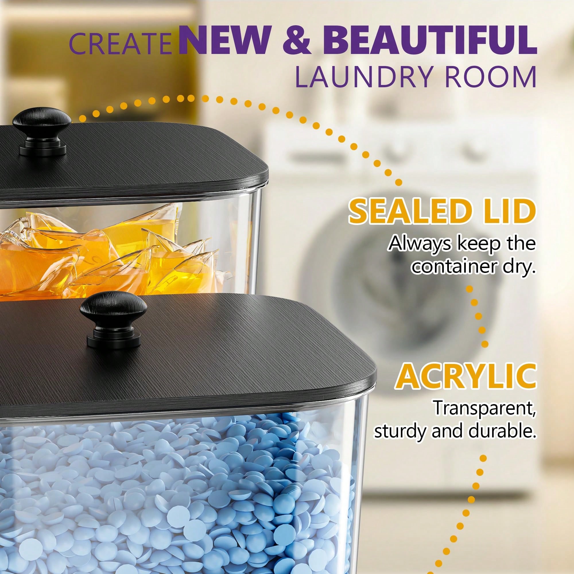 Laundry Pods Storage Container - Acrylic Powder Clear recension och pris