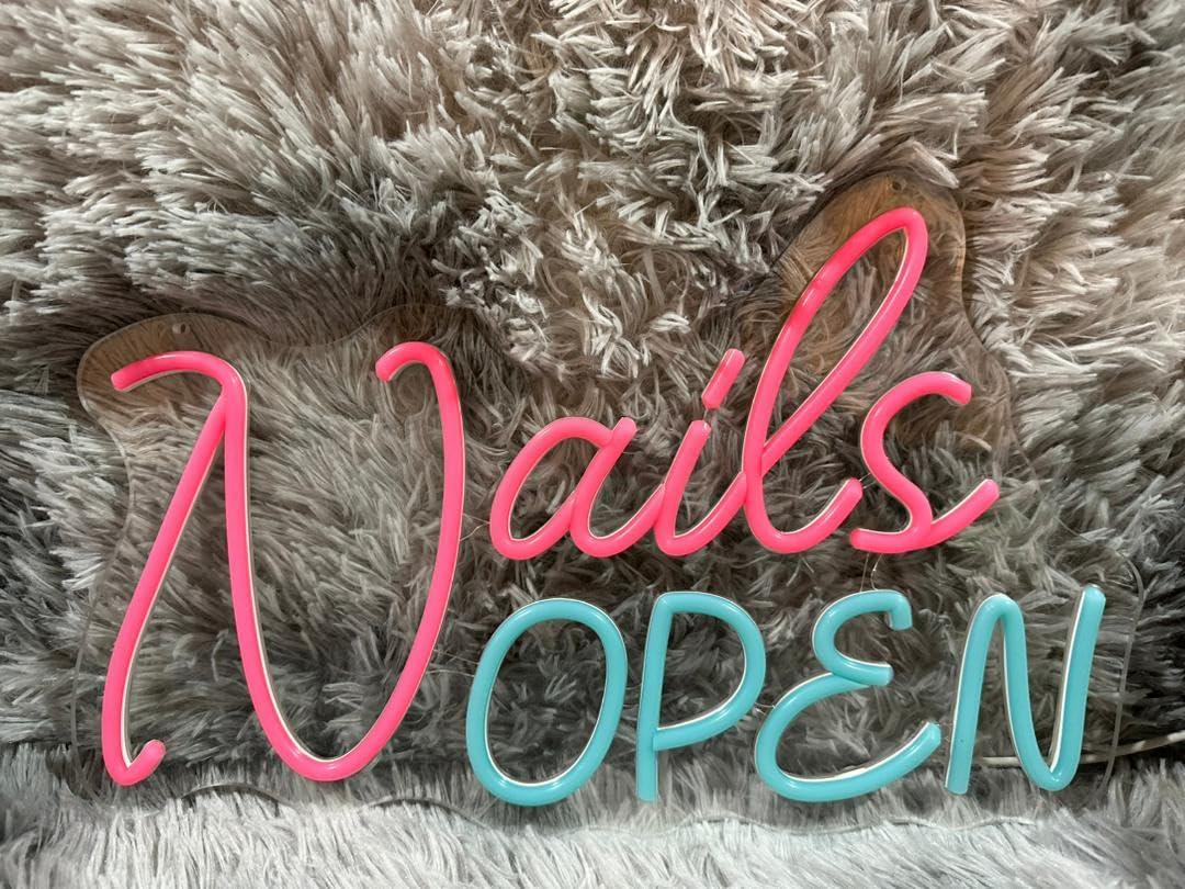 Nails Open Neon Sign USB Dimma - Nail Art Nail Art recension och pris