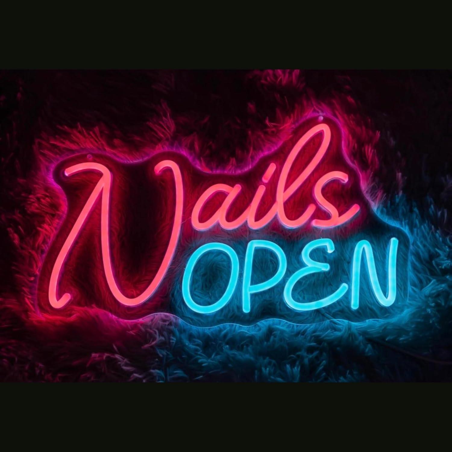 Nails Open Neon Sign USB Dimma - Nail Art Nail Art recension och pris