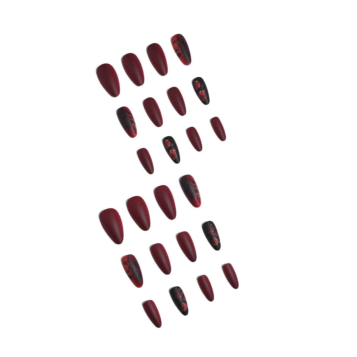 24 pieces of long almond-shape - Nail Art Red recension och pris