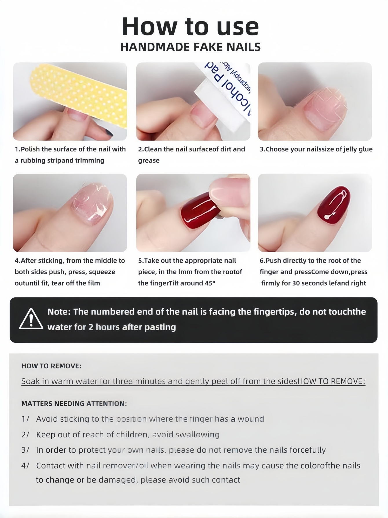 10 Pieces of Medium-Length Alm - Nail Art Red recension och pris
