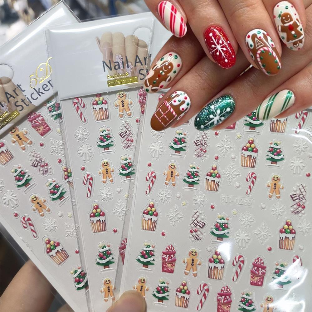 1pc Christmas 5D Gingerbread M - Nail Art For Men recension och pris
