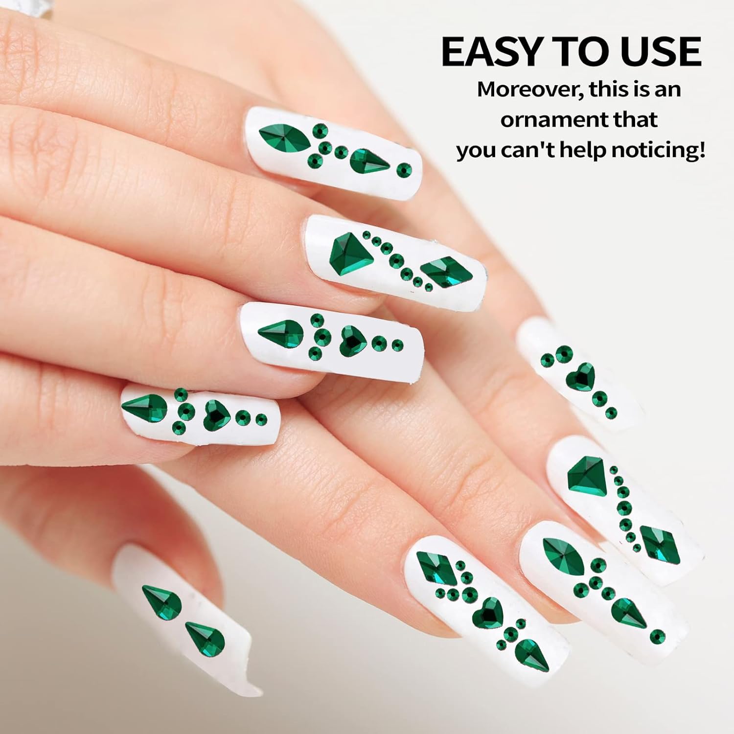 12 Grids Emerald Flatback Nail - Nail Art Emerald Green recension och pris