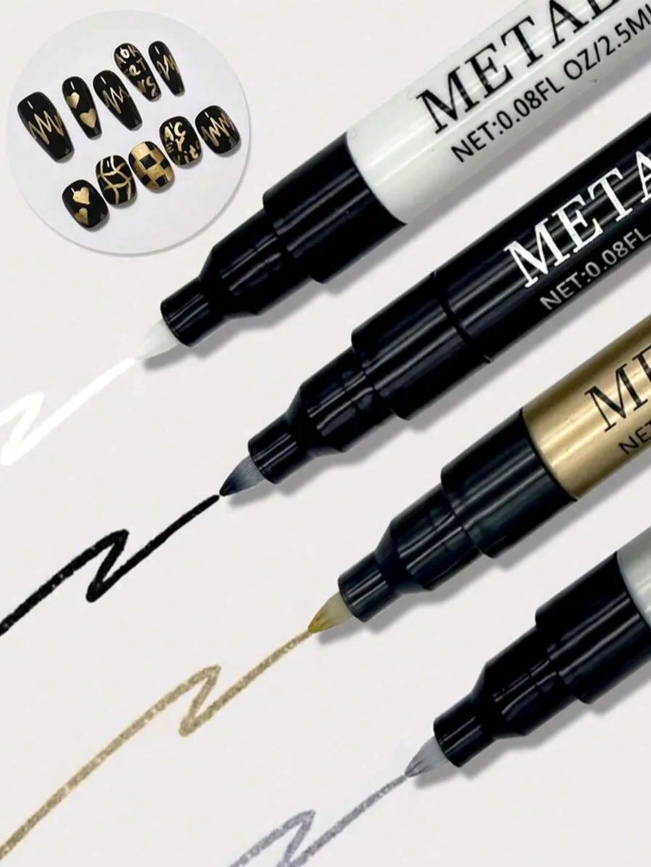 0.8mm 1PC Nail Art Pen, White  - Nail Art Gold recension och pris