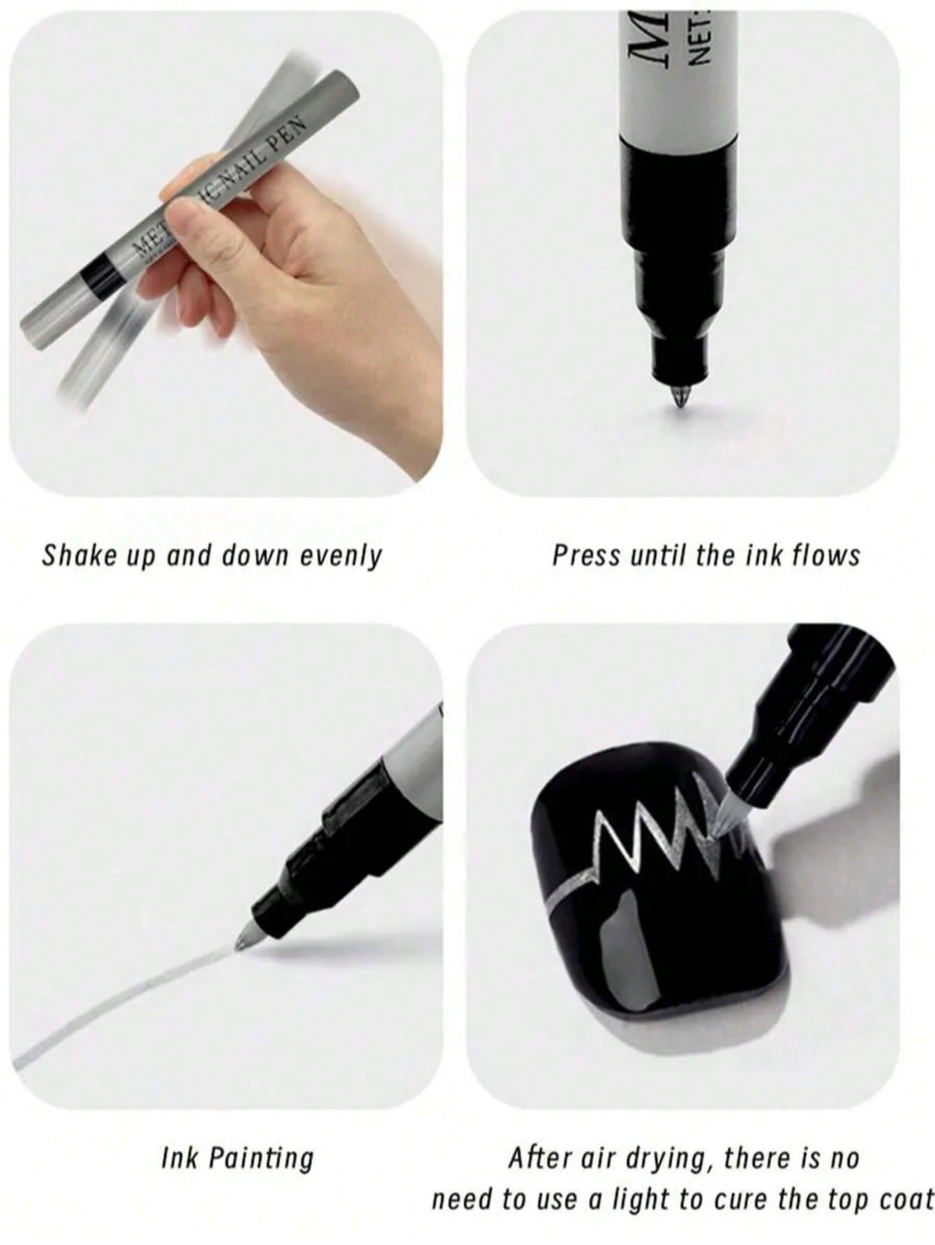 0.8mm 1PC Nail Art Pen, White  - Nail Art Gold recension och pris