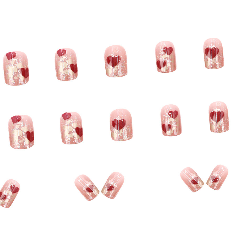 24pcs/set Short Square fake na - Nail Art Red recension och pris
