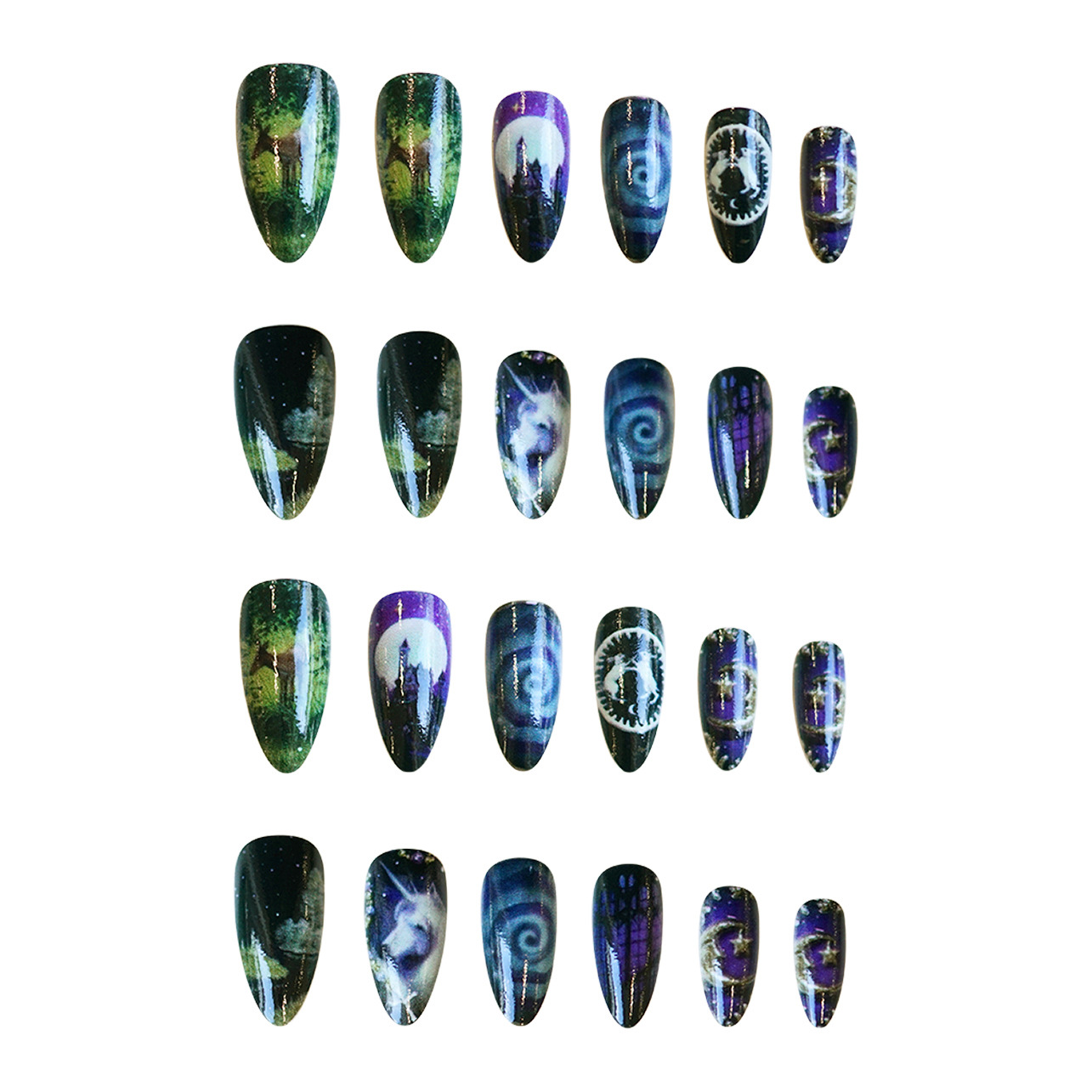 24pcs Fantasy Celestial Horse  - Nail Art Maroon recension och pris